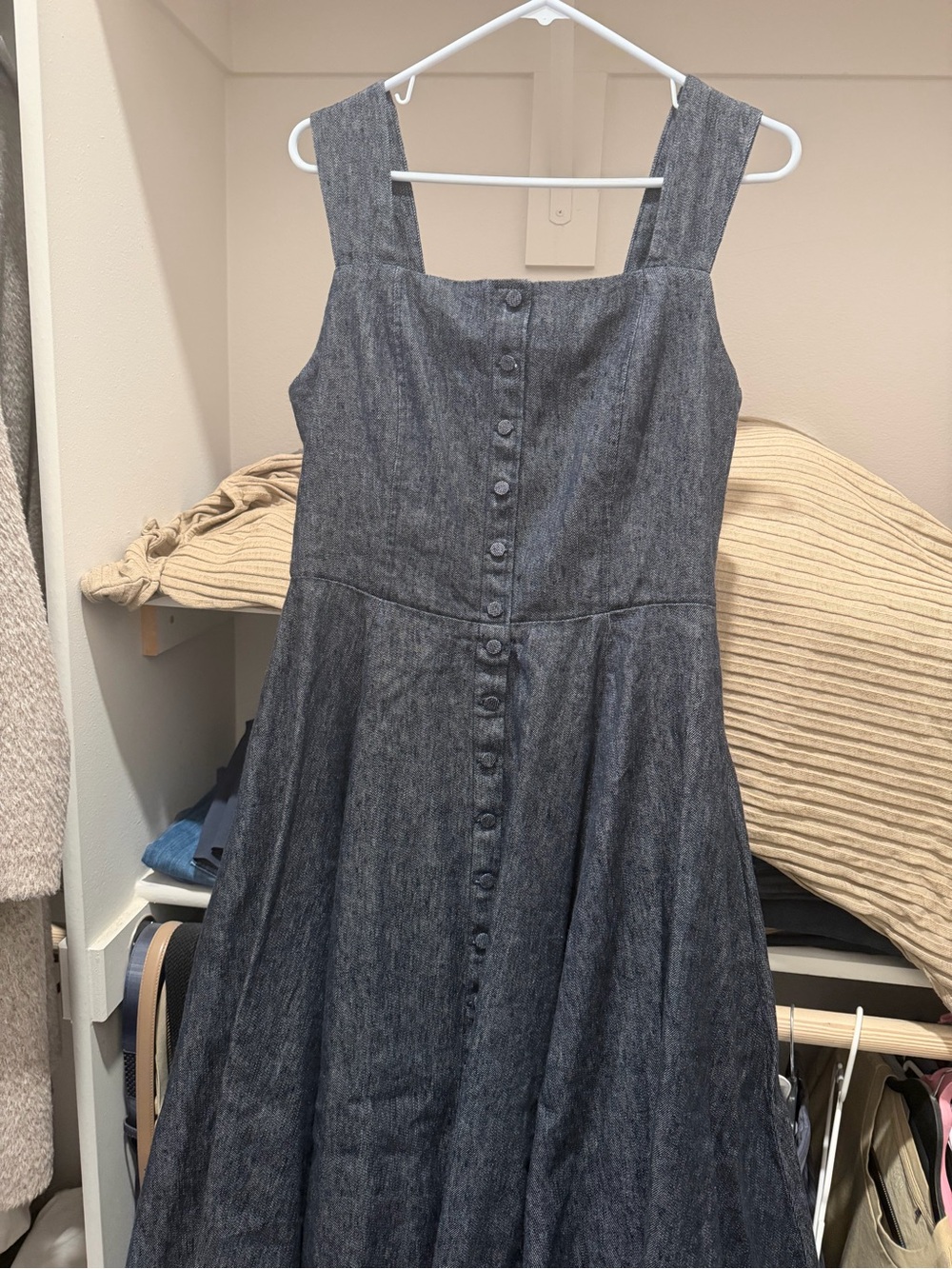 Son de Flor Charcoal Gray Button-Down Midi Dress